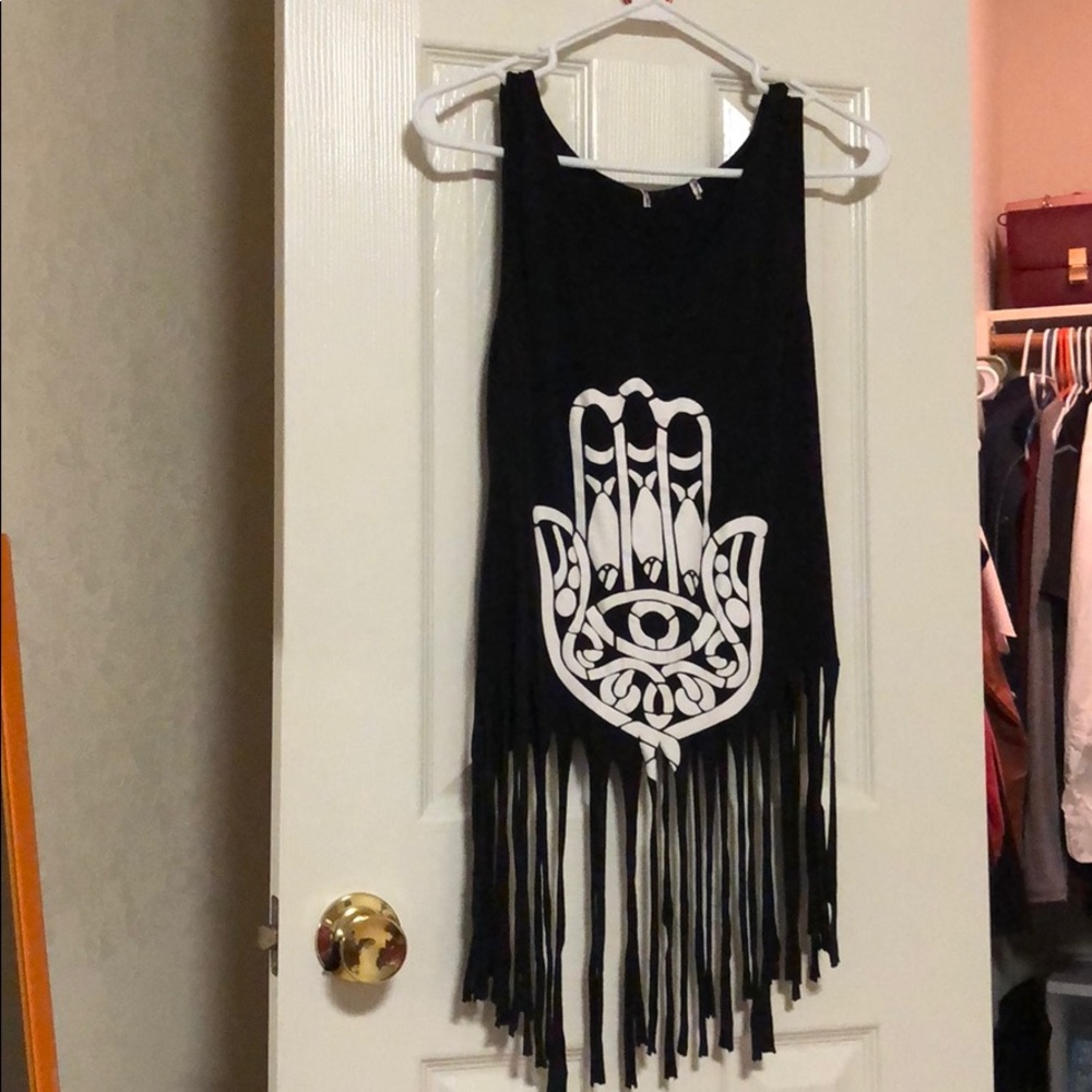 Tank top with fringe.  Please like and share 🤗🤗